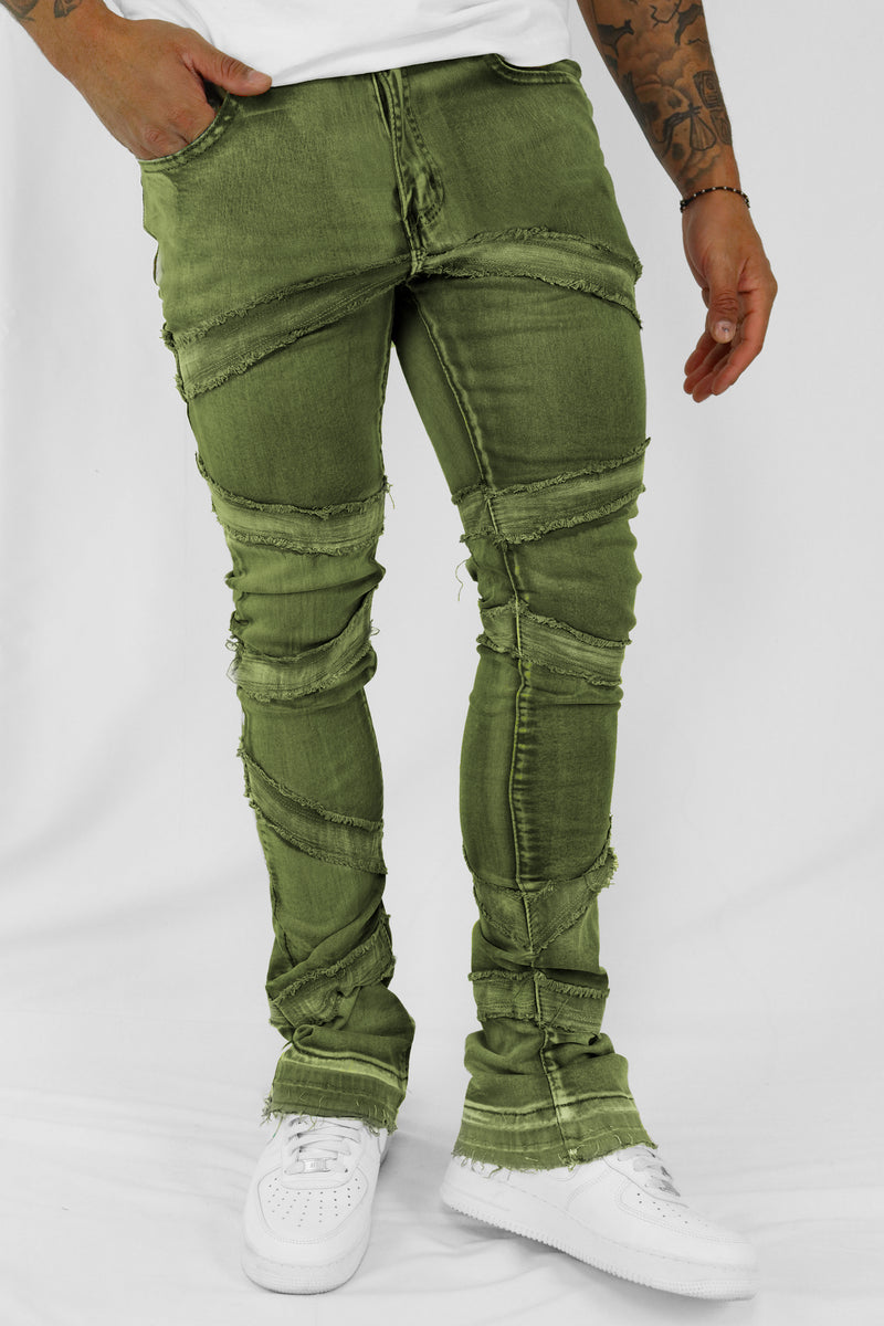 Loading Up Stacked Denim (Olive Wash)