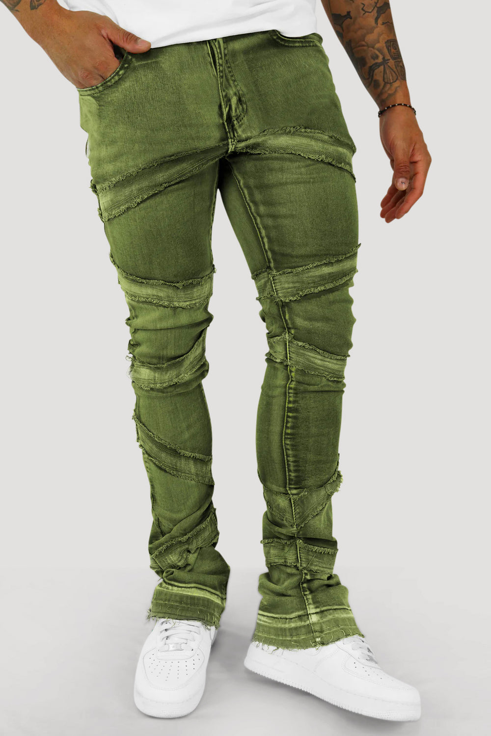 Loading Up Stacked Denim (Olive Wash)