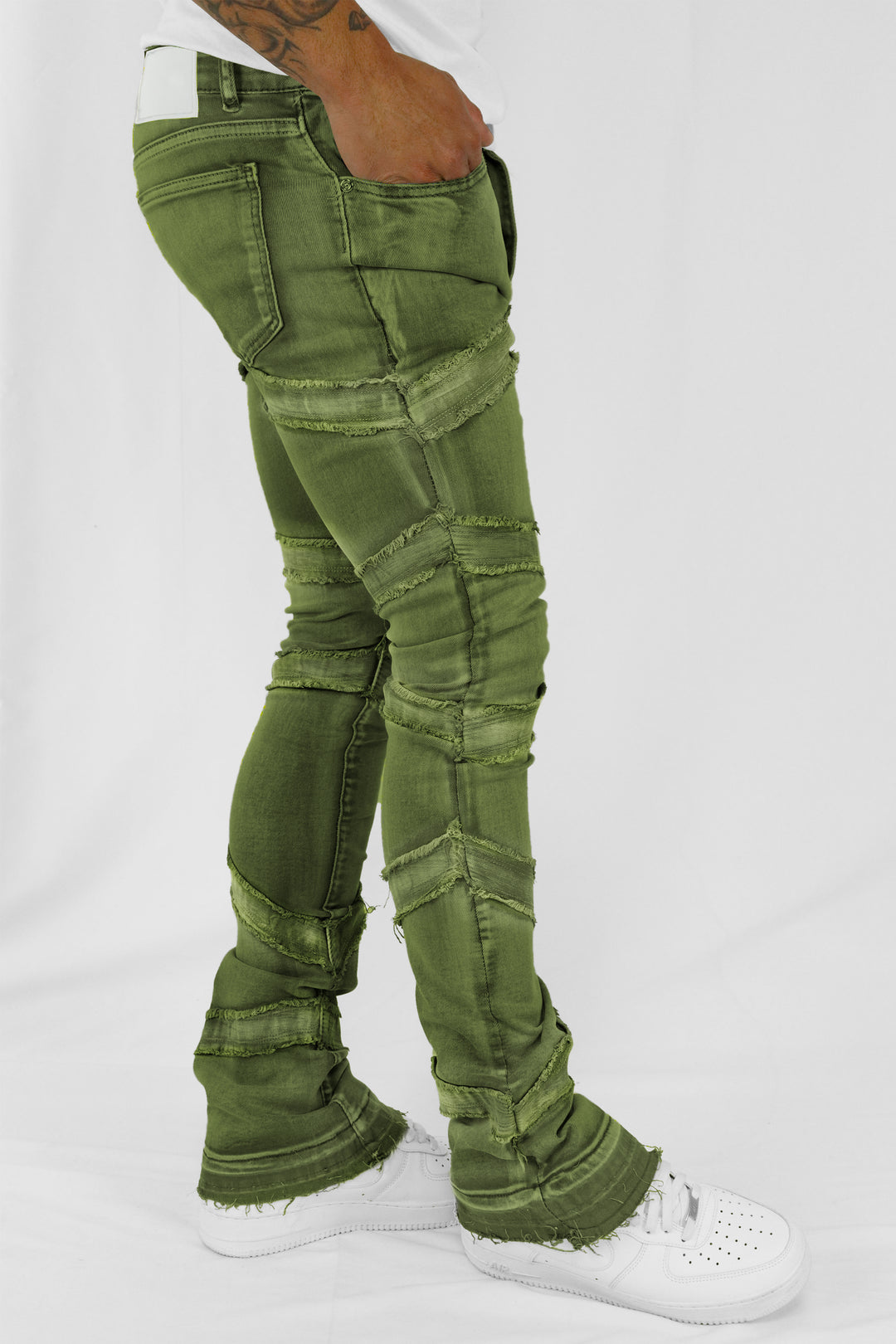 Loading Up Stacked Denim (Olive Wash)