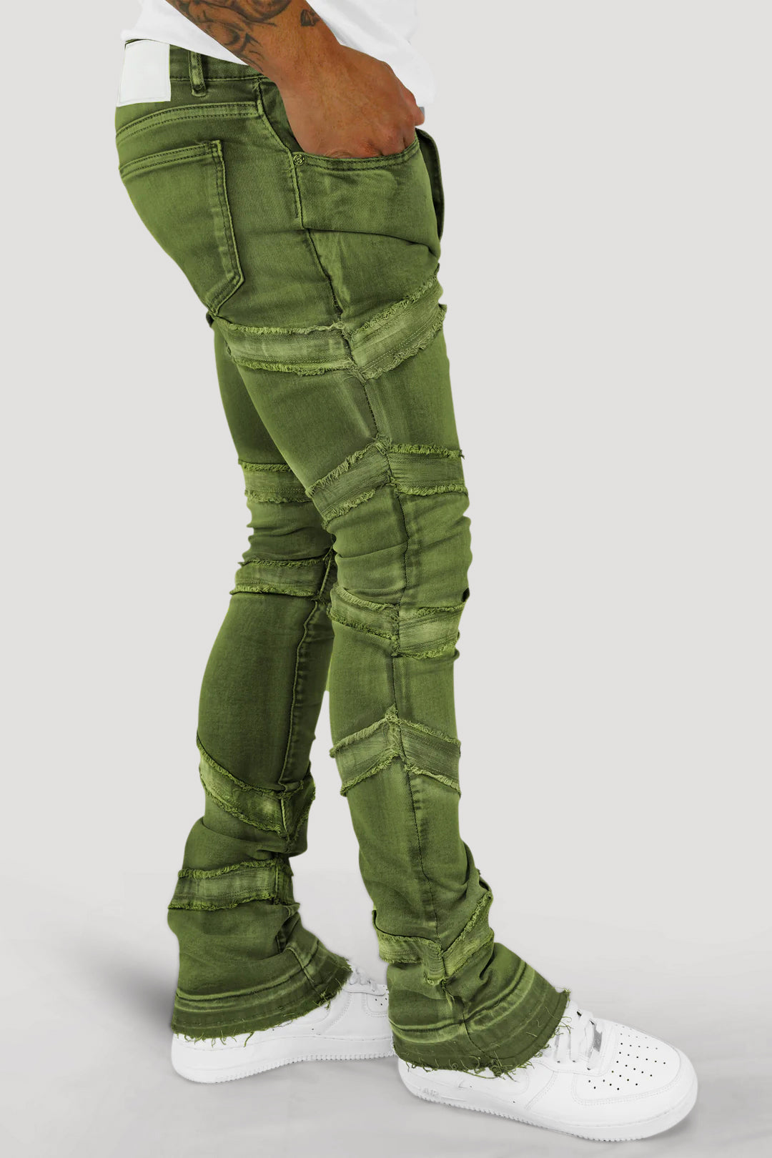 Loading Up Stacked Denim (Olive Wash)