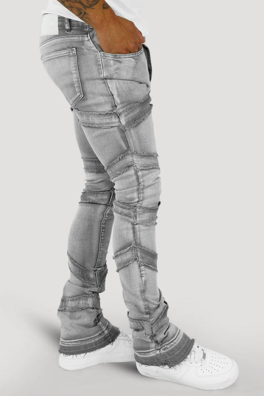 Loading Up Stacked Denim (Grey Wash) - Zamage