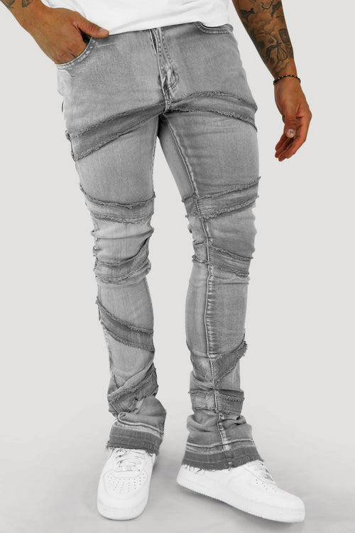 Loading Up Stacked Denim (Grey Wash) - Zamage