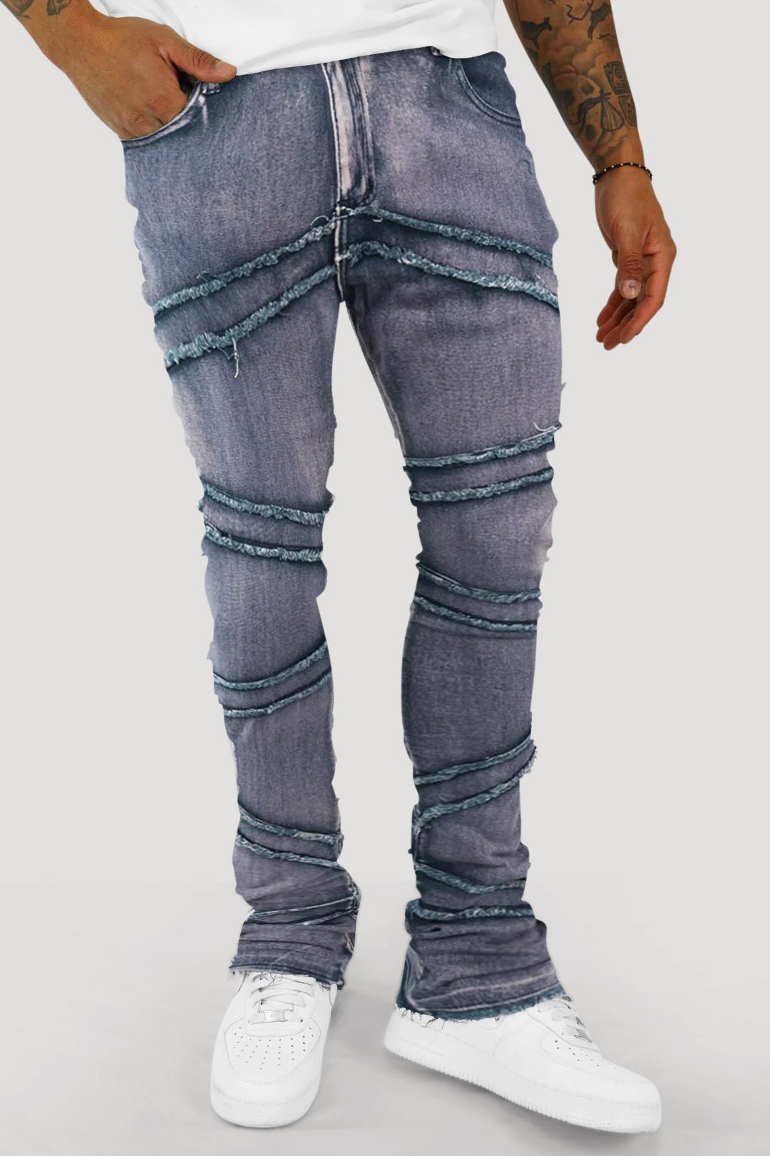 Loading Up Stacked Denim (Lavender) - Zamage