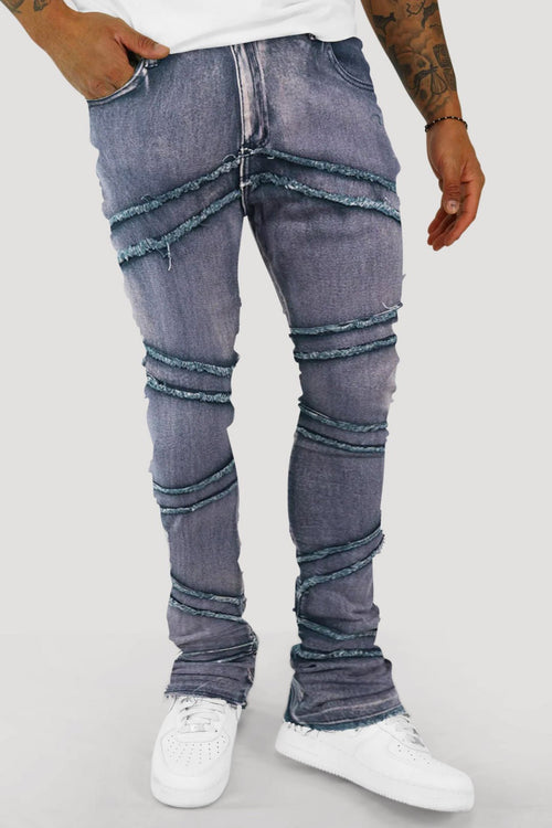 Loading Up Stacked Denim (Lavender) - Zamage
