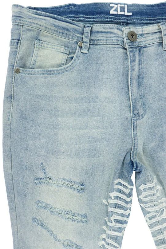 Loyalty Over Everything Stacked Denim (Bleach Wash) - Zamage