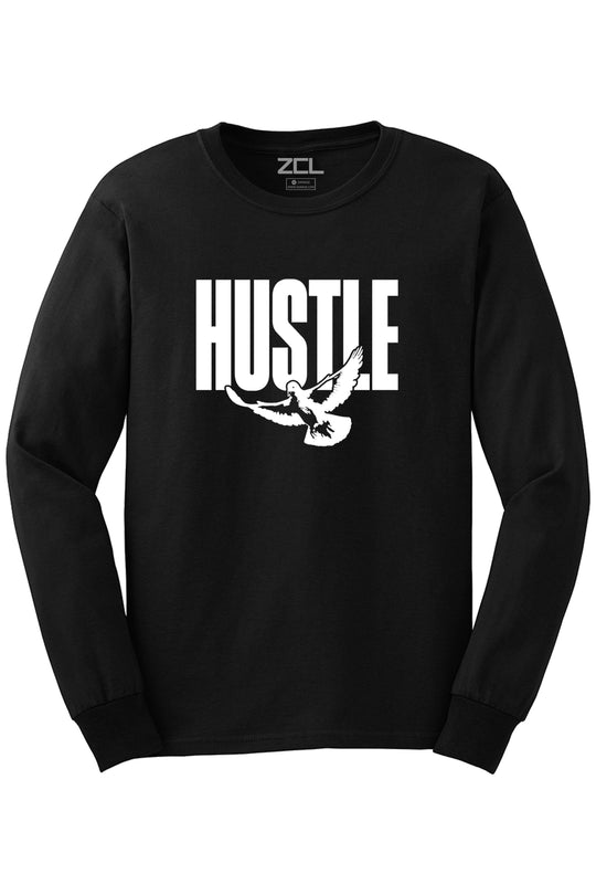 Hustle Dove Long Sleeve Tee (White Logo) - Zamage