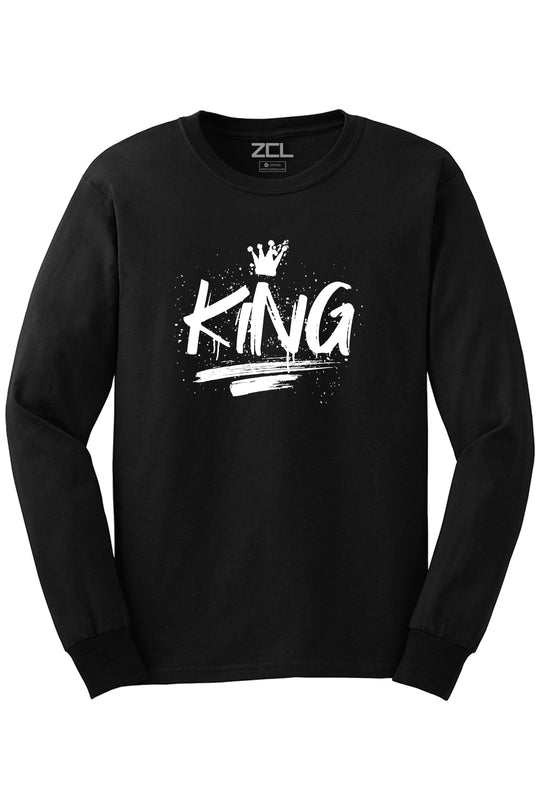 King Long Sleeve Tee (White Logo) - Zamage