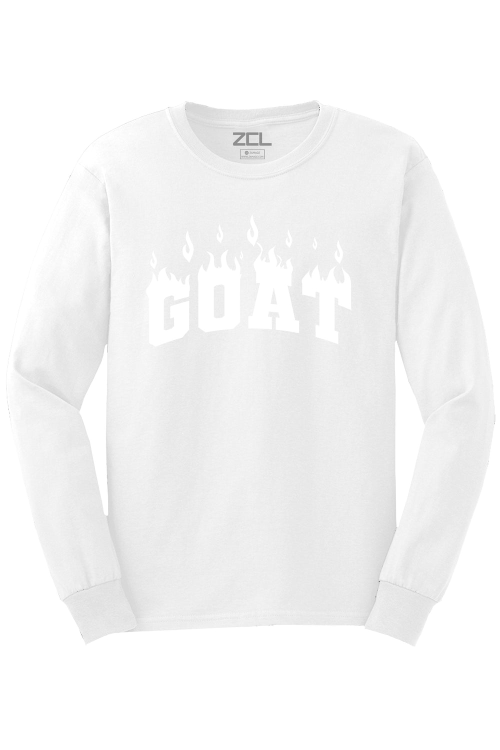 Goat Flame Long Sleeve Tee (White Logo) - Zamage