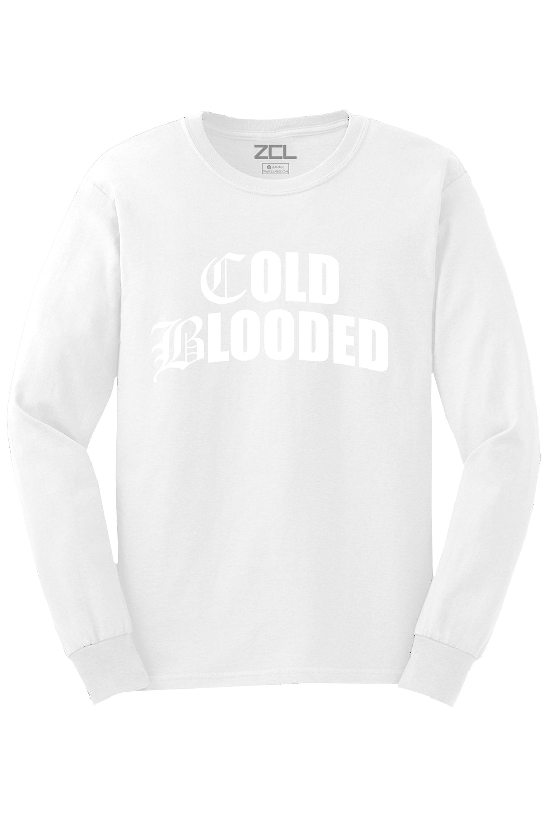 Cold Blooded Long Sleeve Tee (White Logo) - Zamage