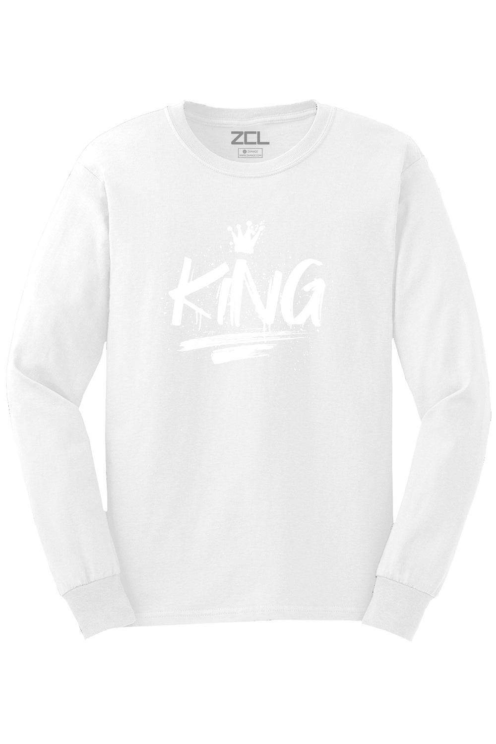 King Long Sleeve Tee (White Logo) - Zamage