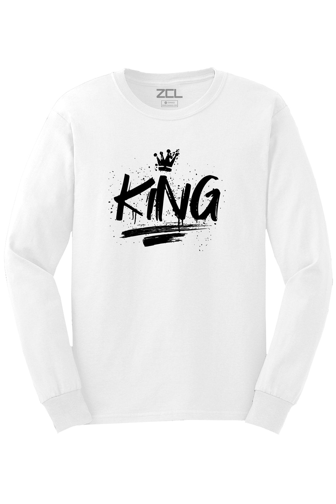 King Long Sleeve Tee (Black Logo) - Zamage