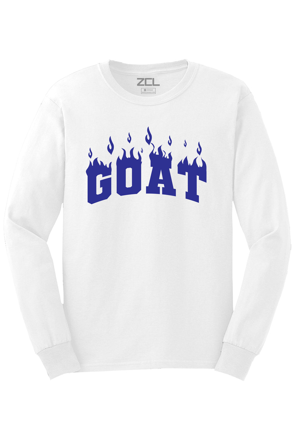 Goat Flame Long Sleeve Tee (Navy Logo) - Zamage