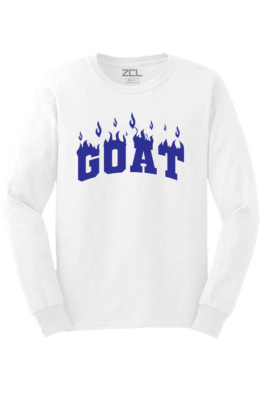 Goat Flame Long Sleeve Tee (Navy Logo) - Zamage