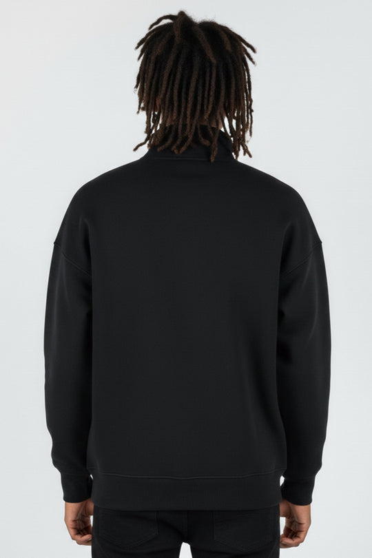 Luxe Quarter Zip Sweatshirt (Black) - Zamage