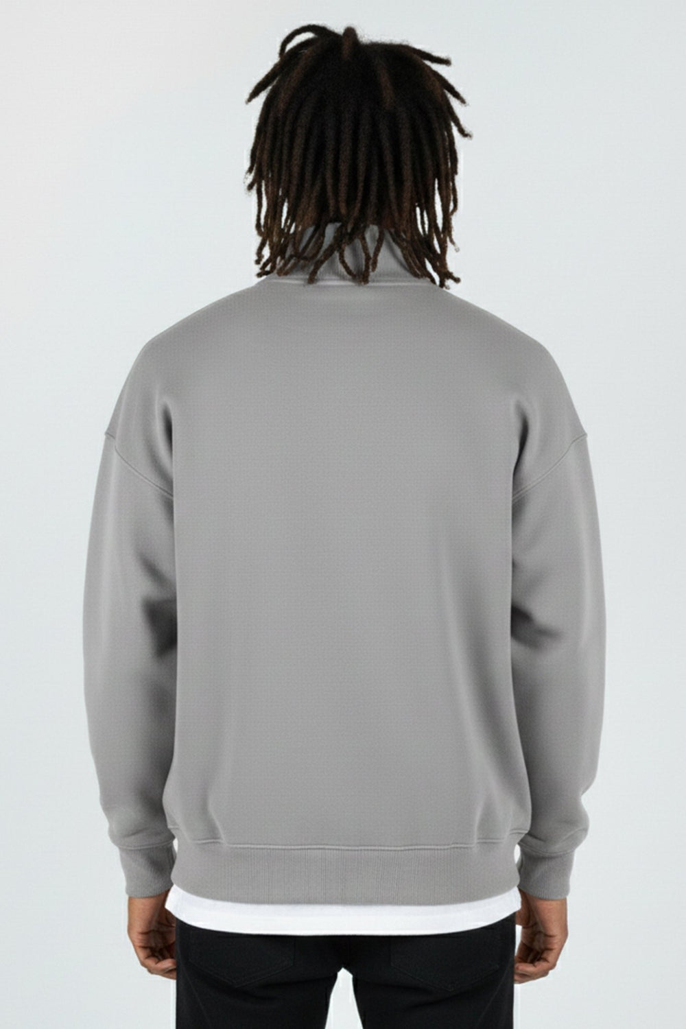 Luxe Quarter Zip Sweatshirt (Grey) - Zamage