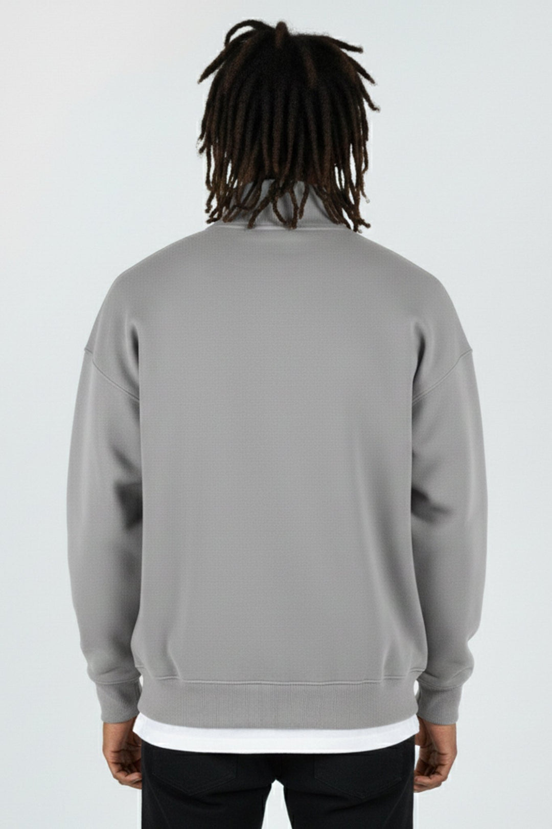 Luxe Quarter Zip Sweatshirt (Grey) - Zamage