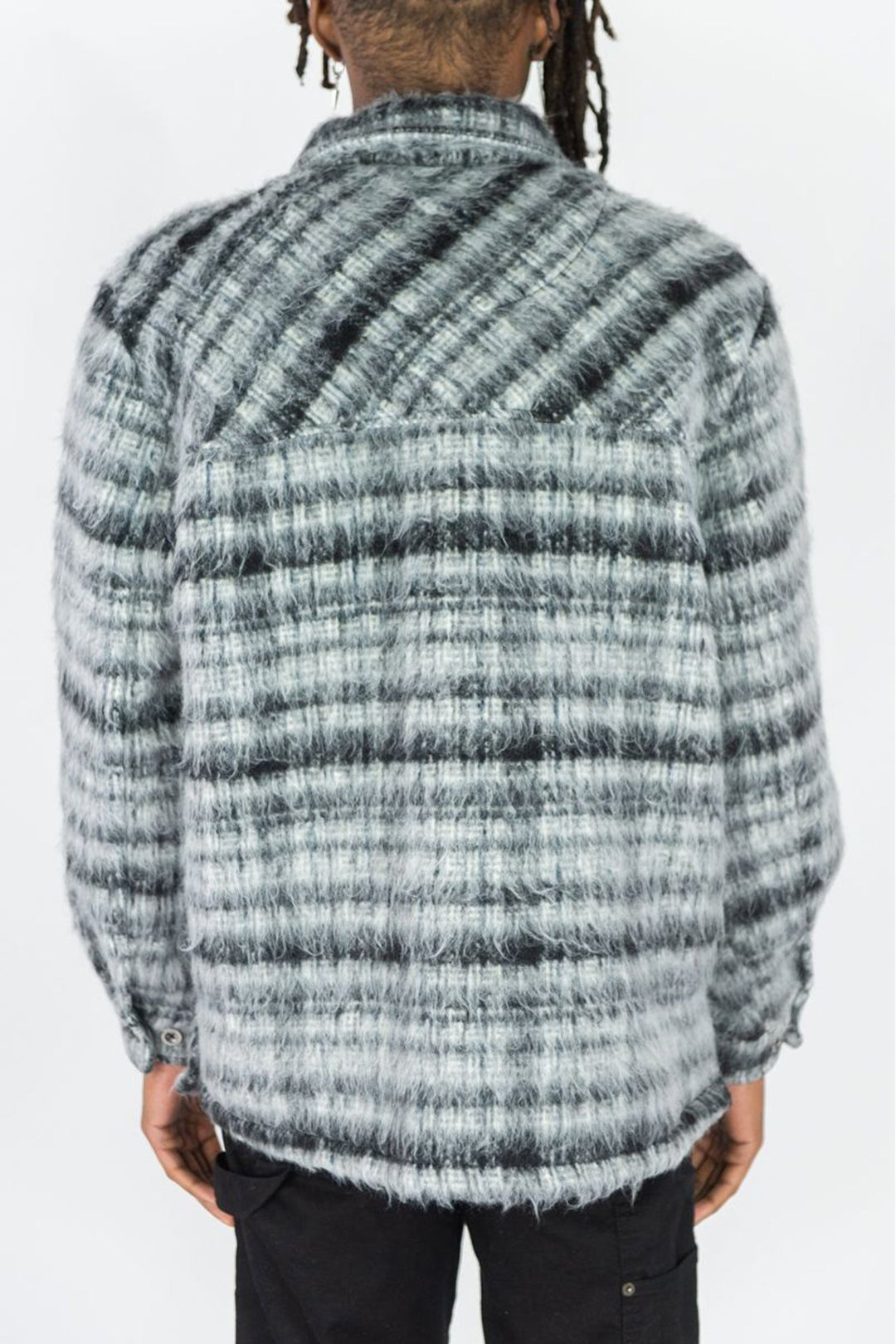 Mohair Flannel Shacket (Black) - Zamage