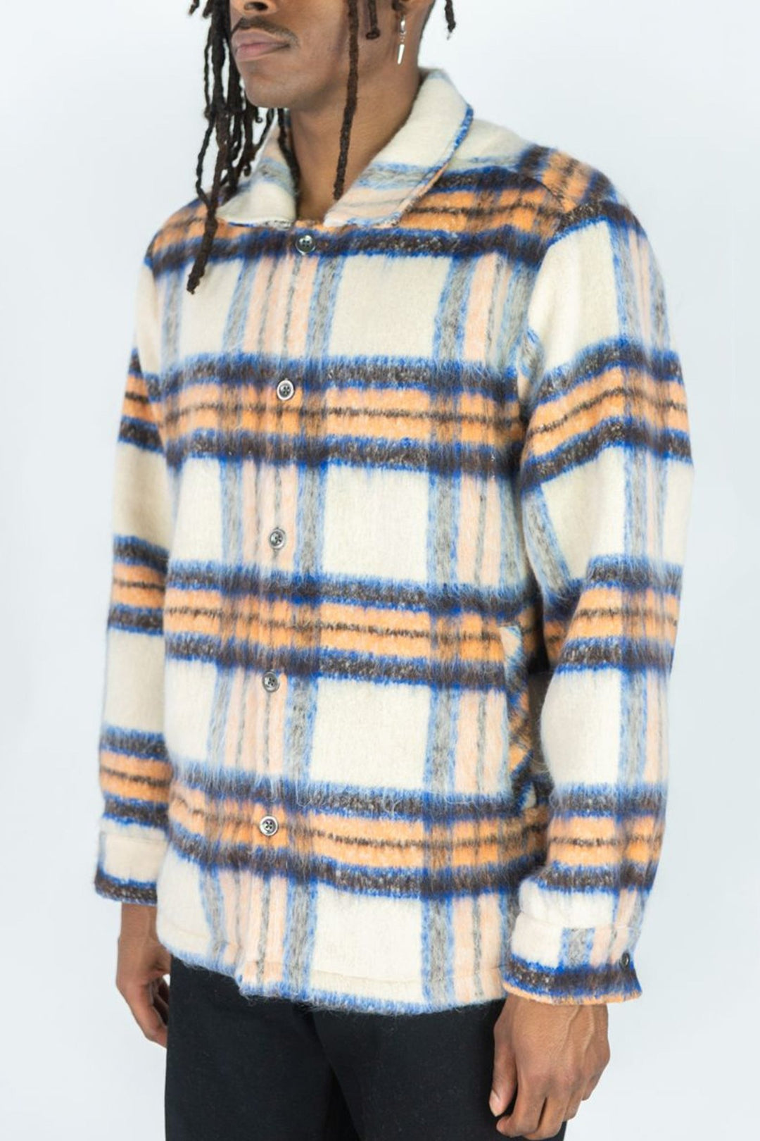 Mohair Flannel Shacket (Orange) - Zamage