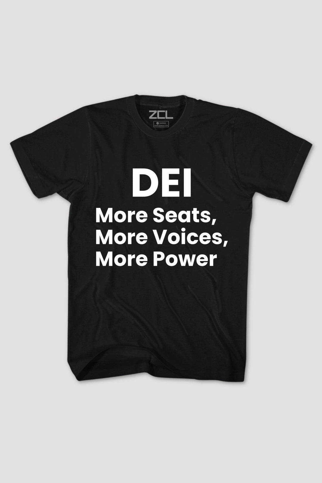 More Seats, More Voices, More Power Tee (White Logo) - Zamage