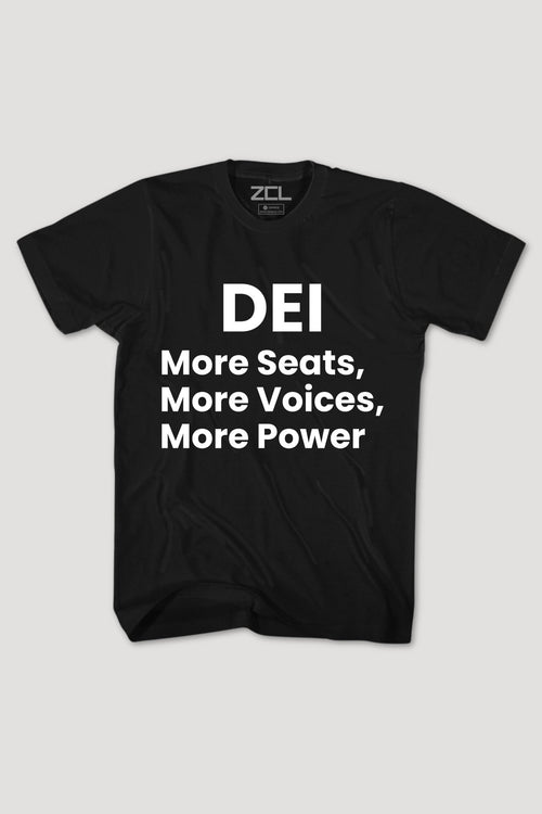 More Seats, More Voices, More Power Tee (White Logo) - Zamage