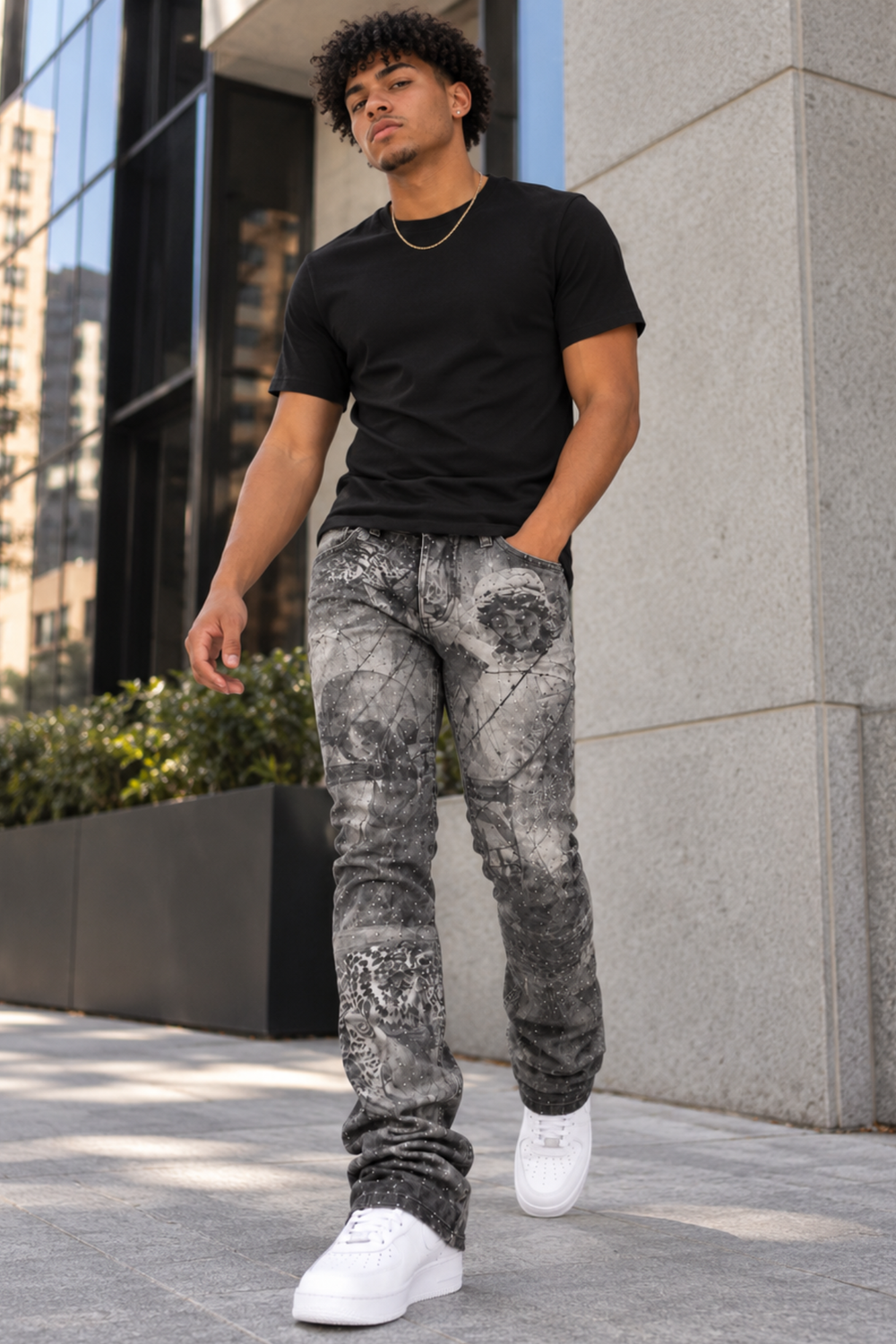 Offcut Stacked Jeans (Antique Grey Wash)
