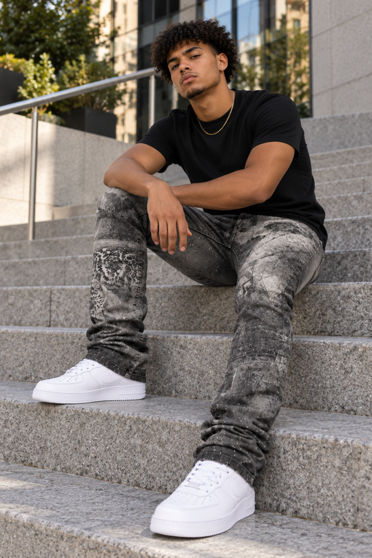 Offcut Stacked Jeans (Antique Grey Wash)