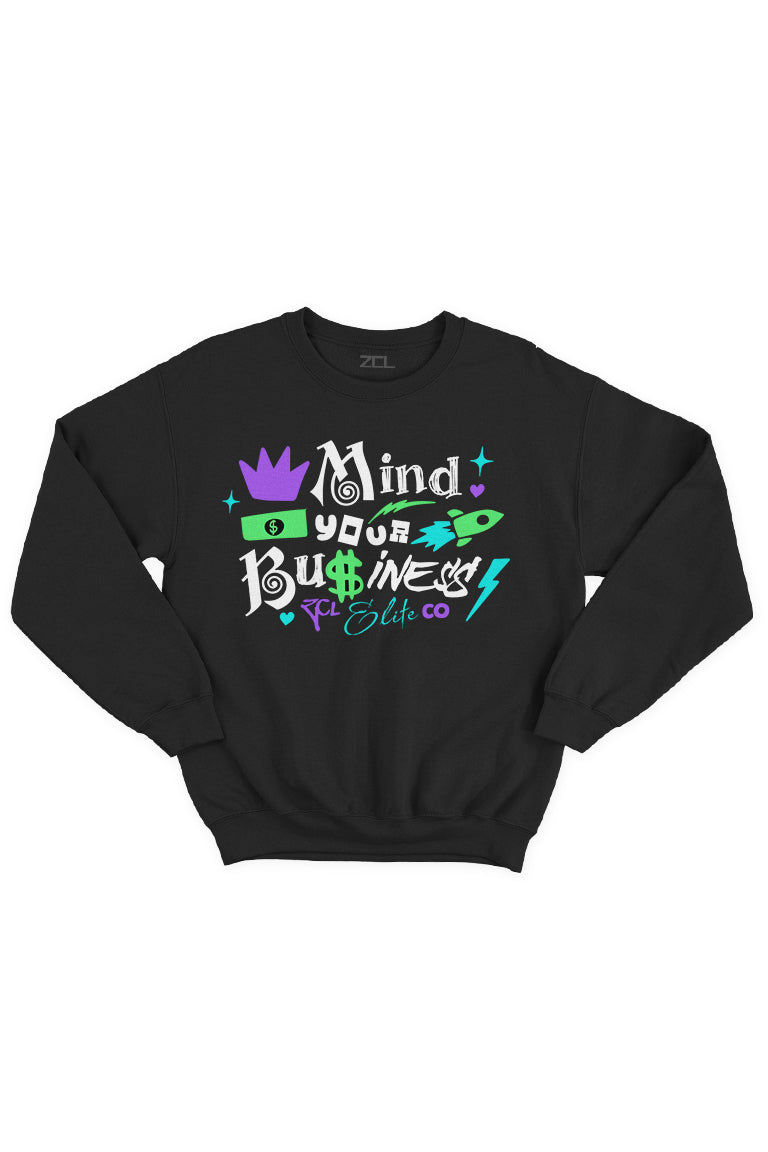Mind Your Business Crewneck Sweatshirt (Multi Color Logo) - Zamage