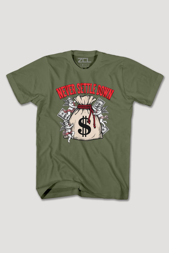 NEVER SETTLE DOWN TEE - Zamage
