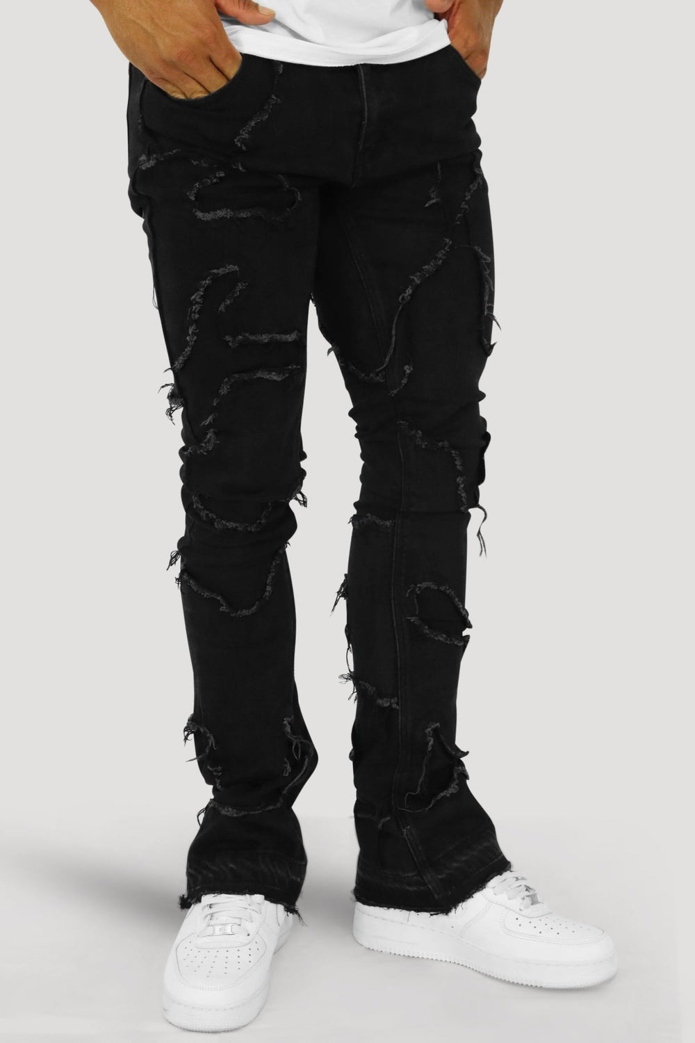 No Trace Stacked Denim (Black) - Zamage