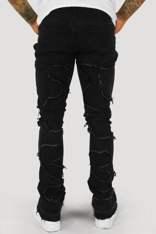 No Trace Stacked Denim (Black) - Zamage