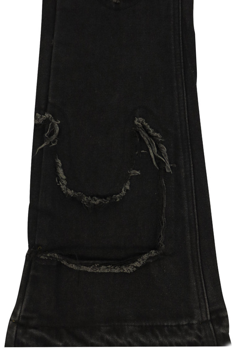 No Trace Stacked Denim (Black) - Zamage