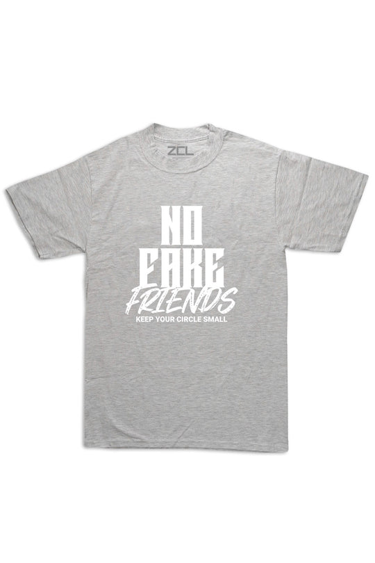 Oversized No Fake Friends Tee (White Logo) - Zamage