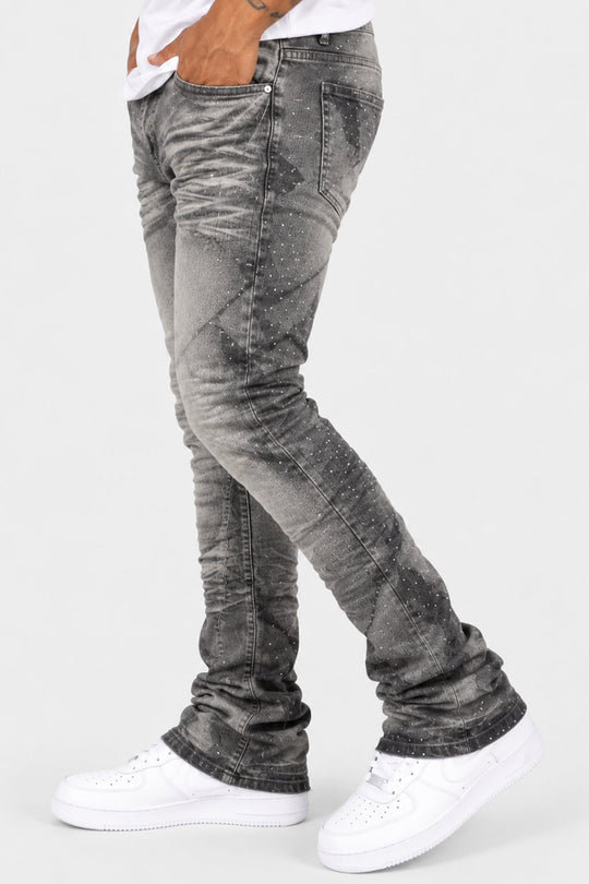 Offcut Stacked Jeans (Antique Grey Wash) - Zamage