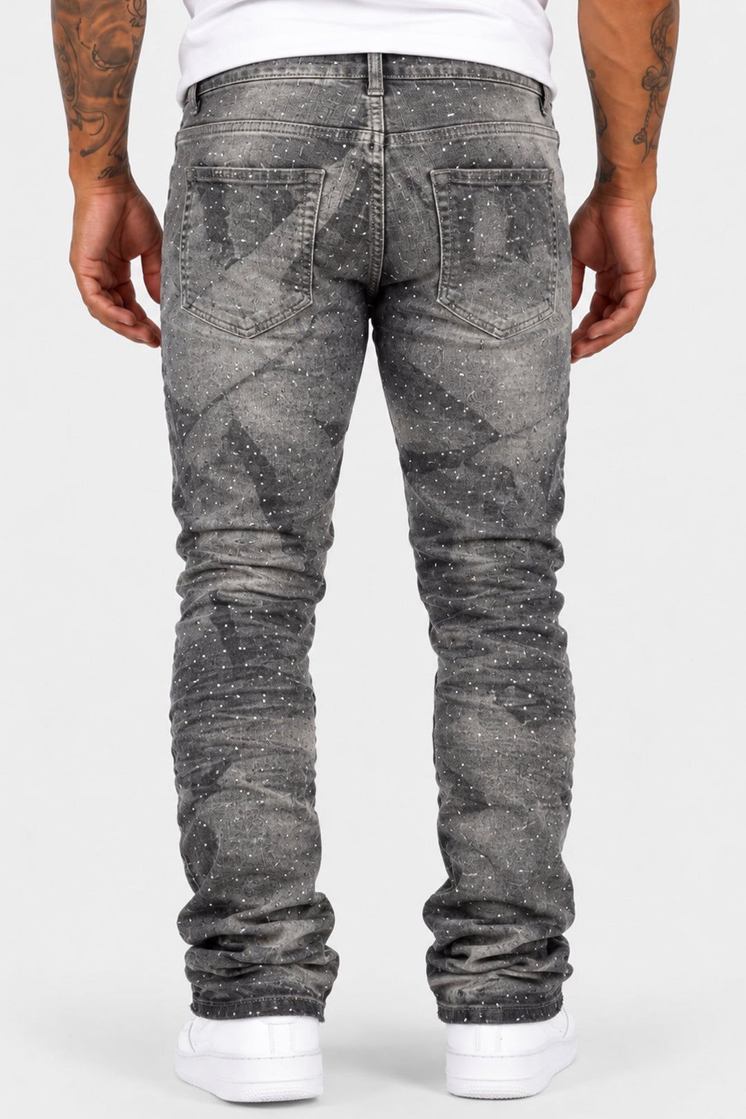 Offcut Stacked Jeans (Antique Grey Wash) - Zamage