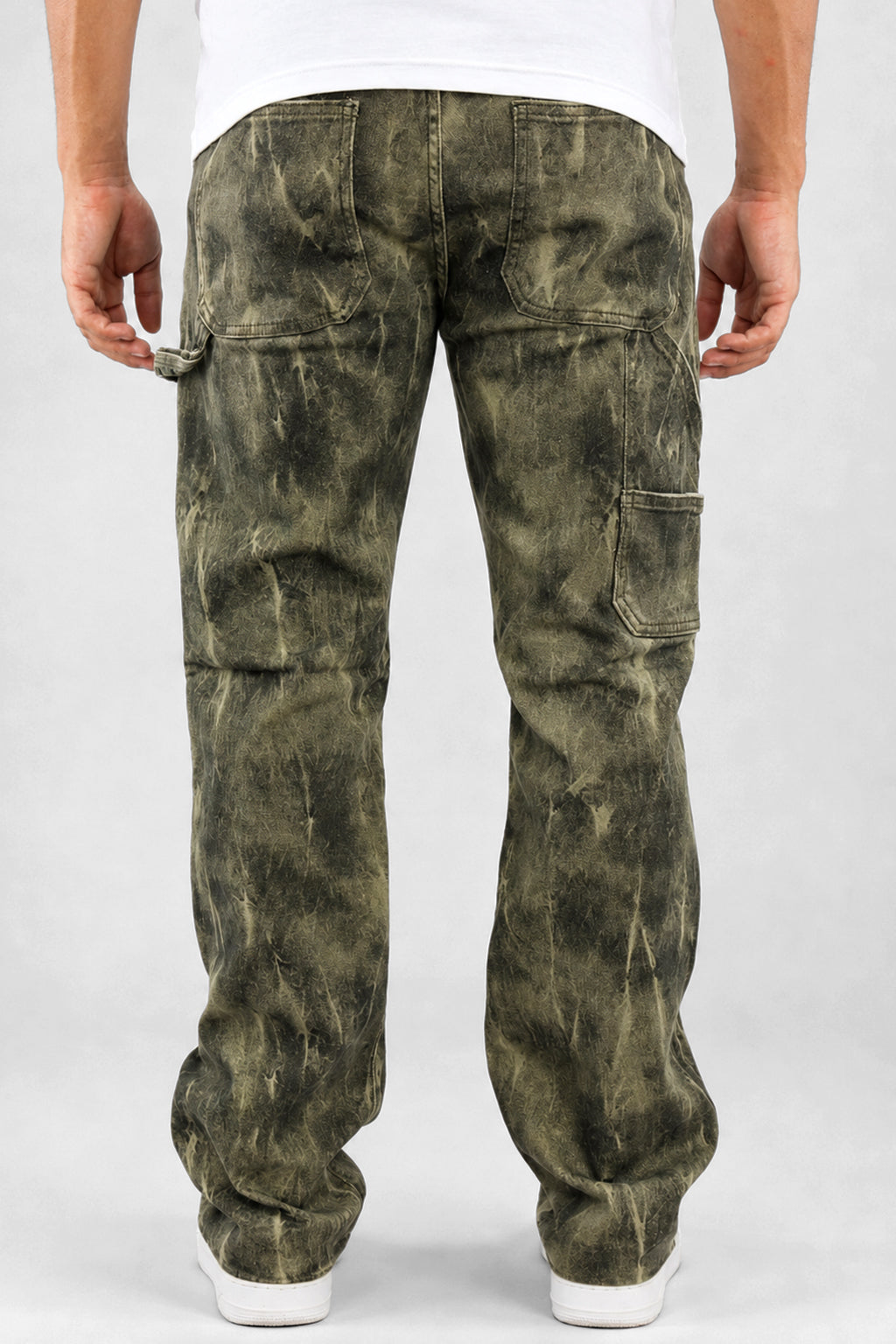 Carpenter Washed Relaxed Fit Denim (Olive Tie Dye) (M8825D)