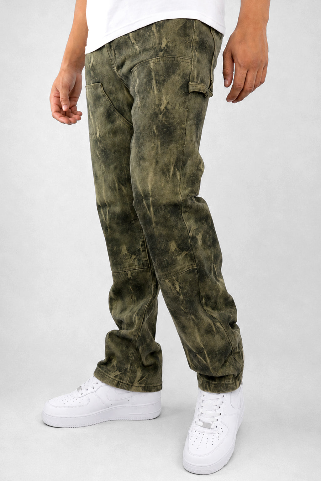 Carpenter Washed Relaxed Fit Denim (Olive Tie Dye) (M8825D)