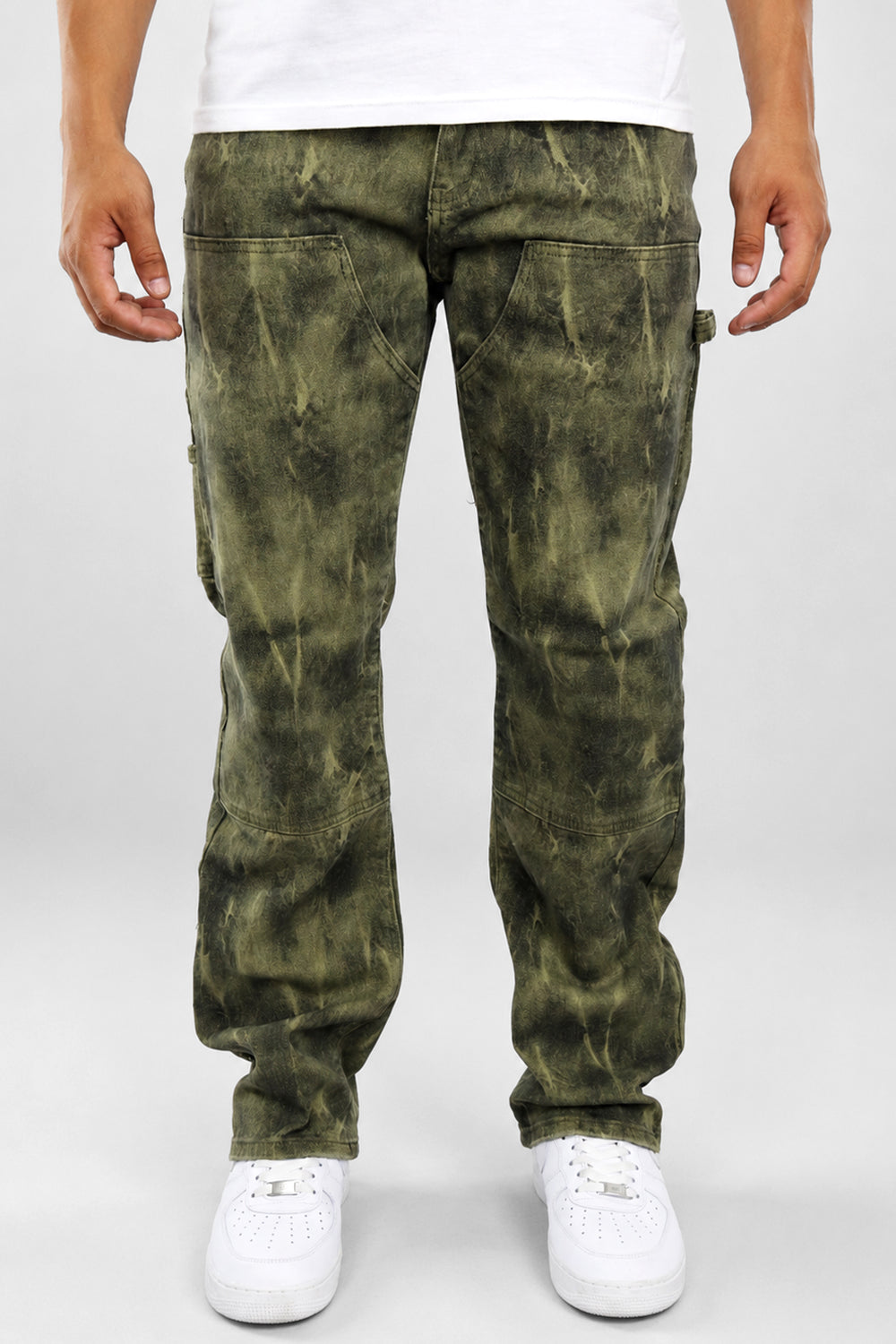 Carpenter Washed Relaxed Fit Denim (Olive Tie Dye) (M8825D)