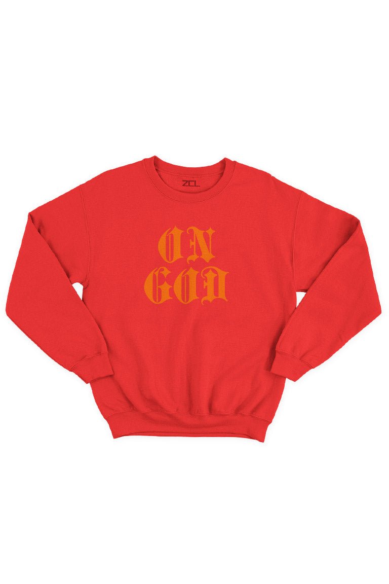 On God Crewneck Sweatshirt (Orange Logo) - Zamage