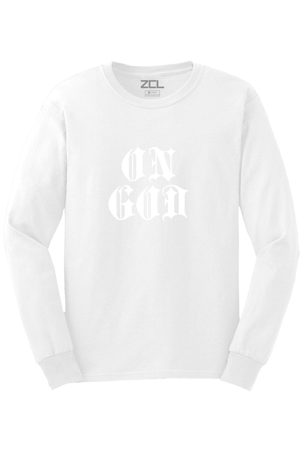 On God Long Sleeve Tee (White Logo) - Zamage