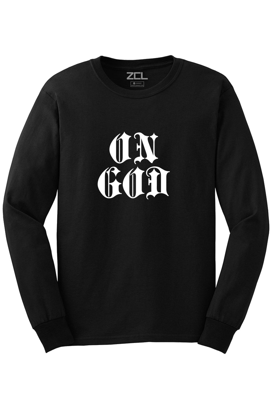 On God Long Sleeve Tee (White Logo) - Zamage