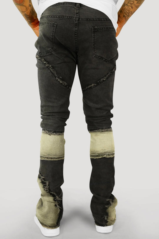 Dual Shade Stacked Denim (Black-Grey)