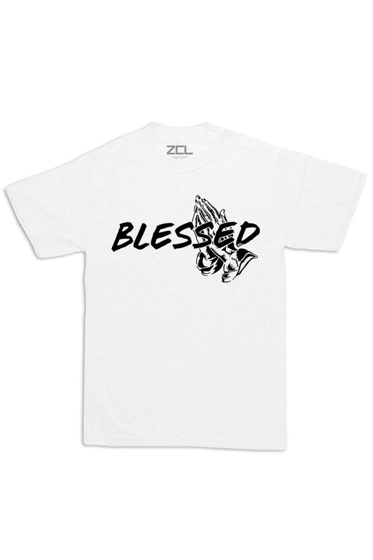 Oversized Blessed Tee (Black Logo) - Zamage