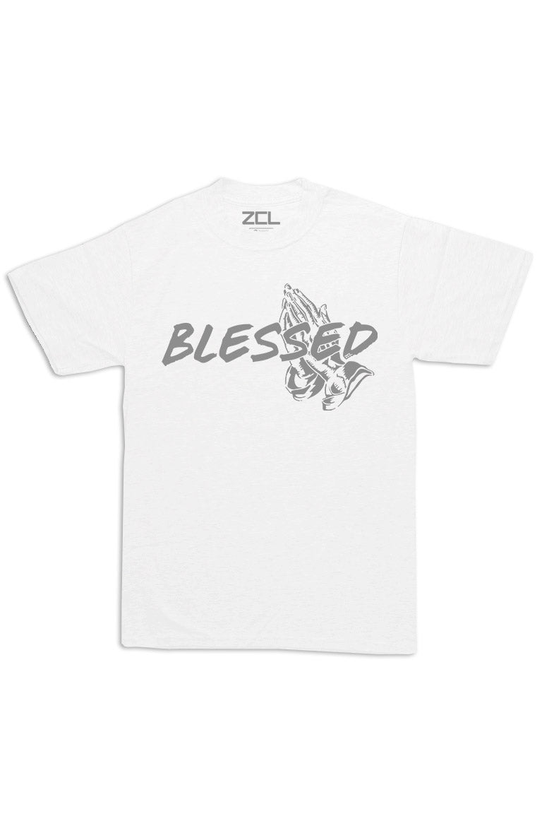 Oversized Blessed Tee (Grey Logo) - Zamage