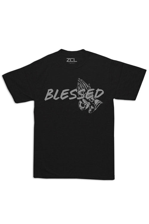 Oversized Blessed Tee (Grey Logo) - Zamage