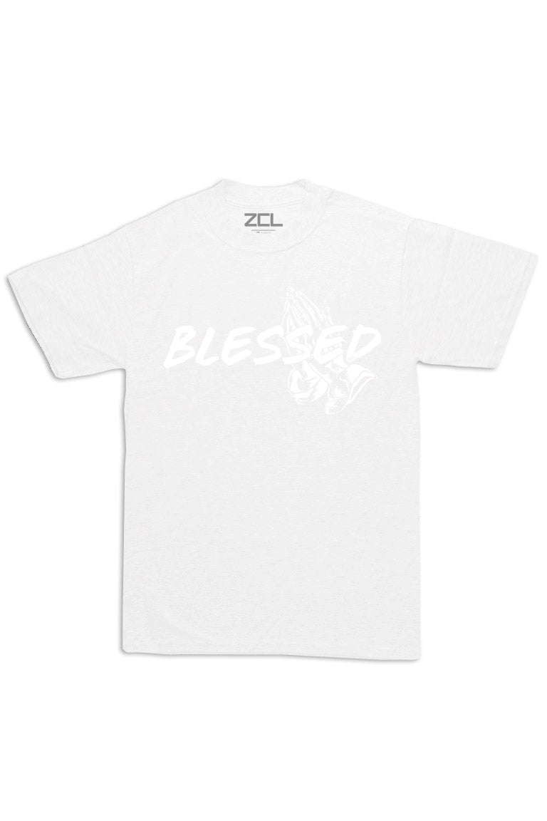 Oversized Blessed Tee (White Logo) - Zamage