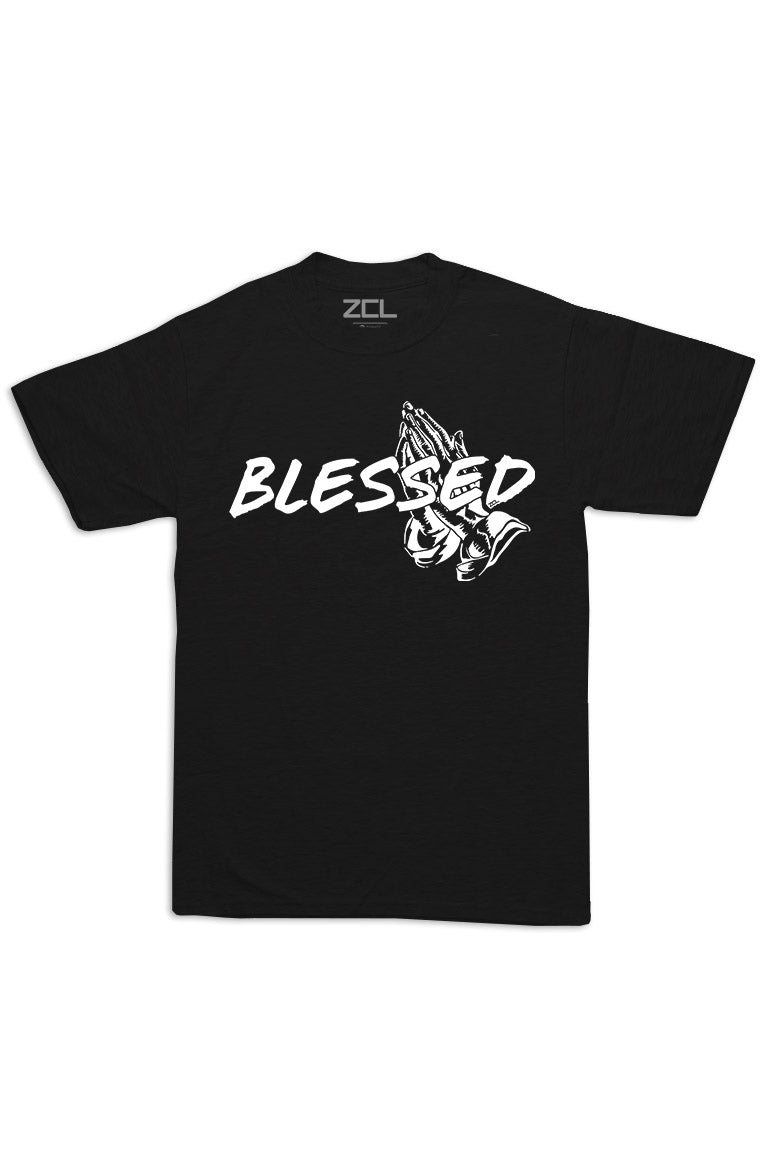 Oversized Blessed Tee (White Logo) - Zamage