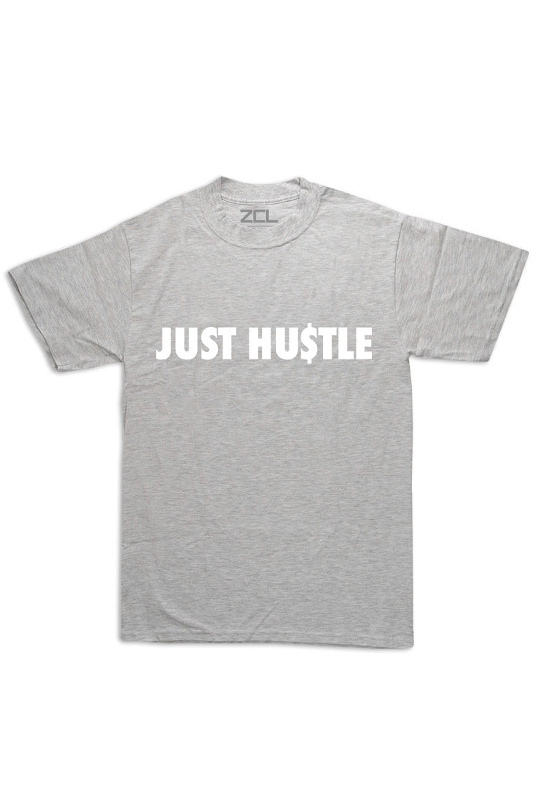 Oversized Just Hustle Tee (White Logo) - Zamage