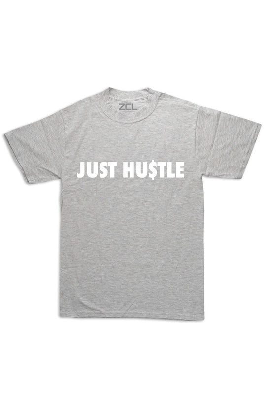 Oversized Just Hustle Tee (White Logo) - Zamage