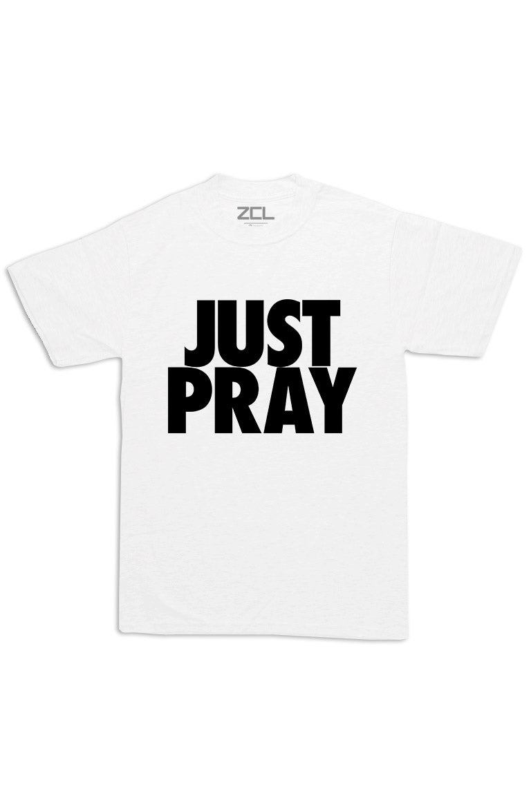 Oversized Just Pray Tee (Black Logo) - Zamage