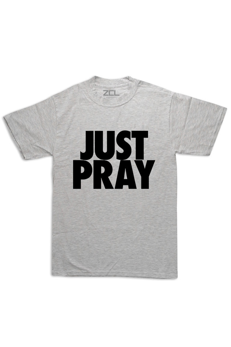 Oversized Just Pray Tee (Black Logo) - Zamage